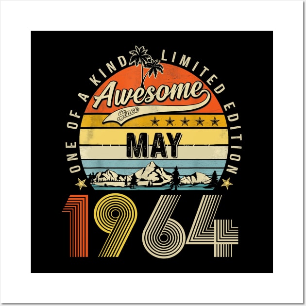 Awesome Since May 1964 Vintage 59th Birthday Wall Art by Mhoon 